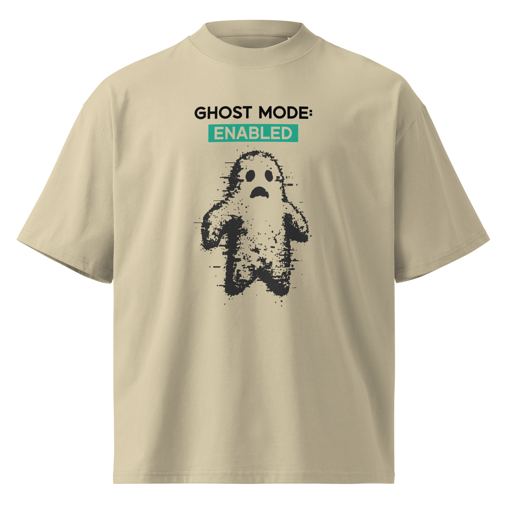 Ghost Mode: Enabled – Oversized Organic High-Neck T-Shirt