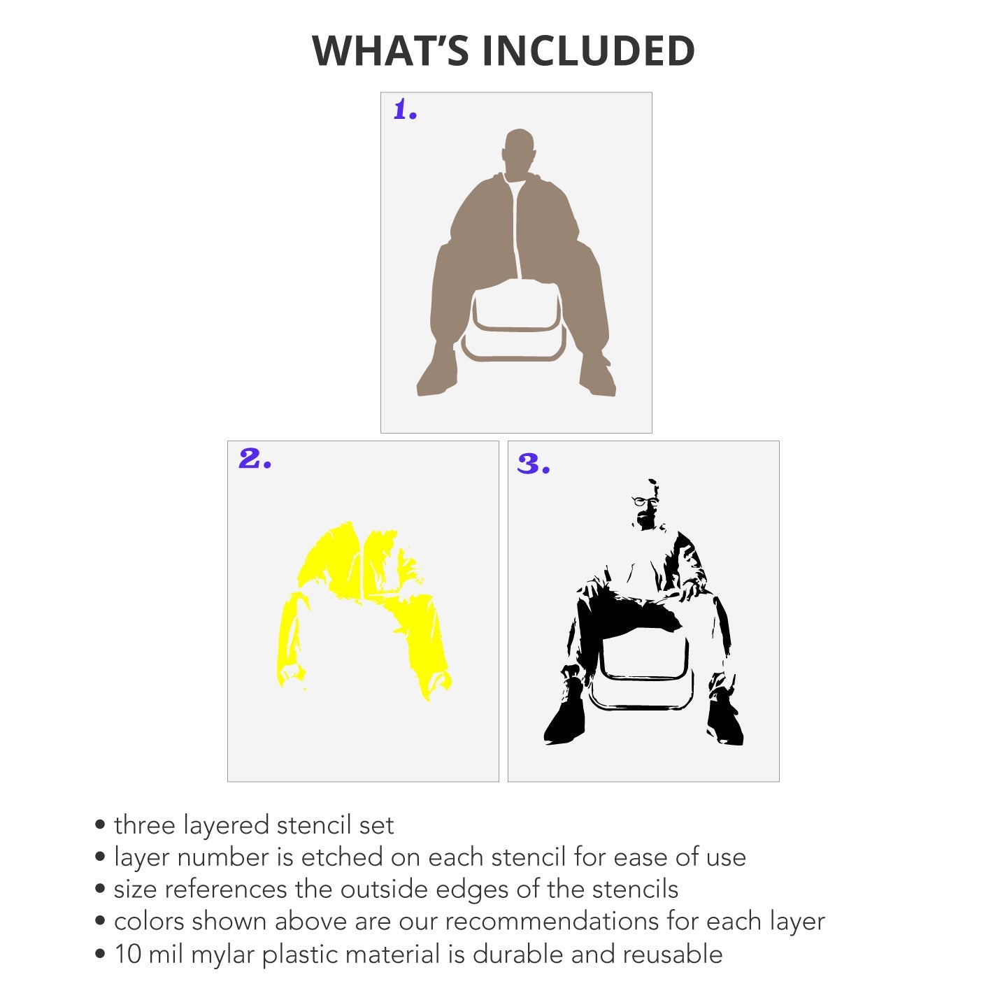 Walter White Breaking Bad 3 Layer Stencil Set