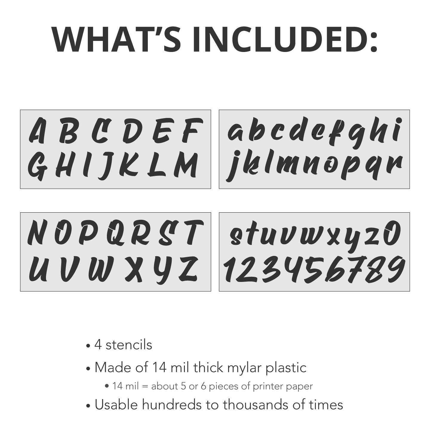 Marker Font Alphabet Stencil Set