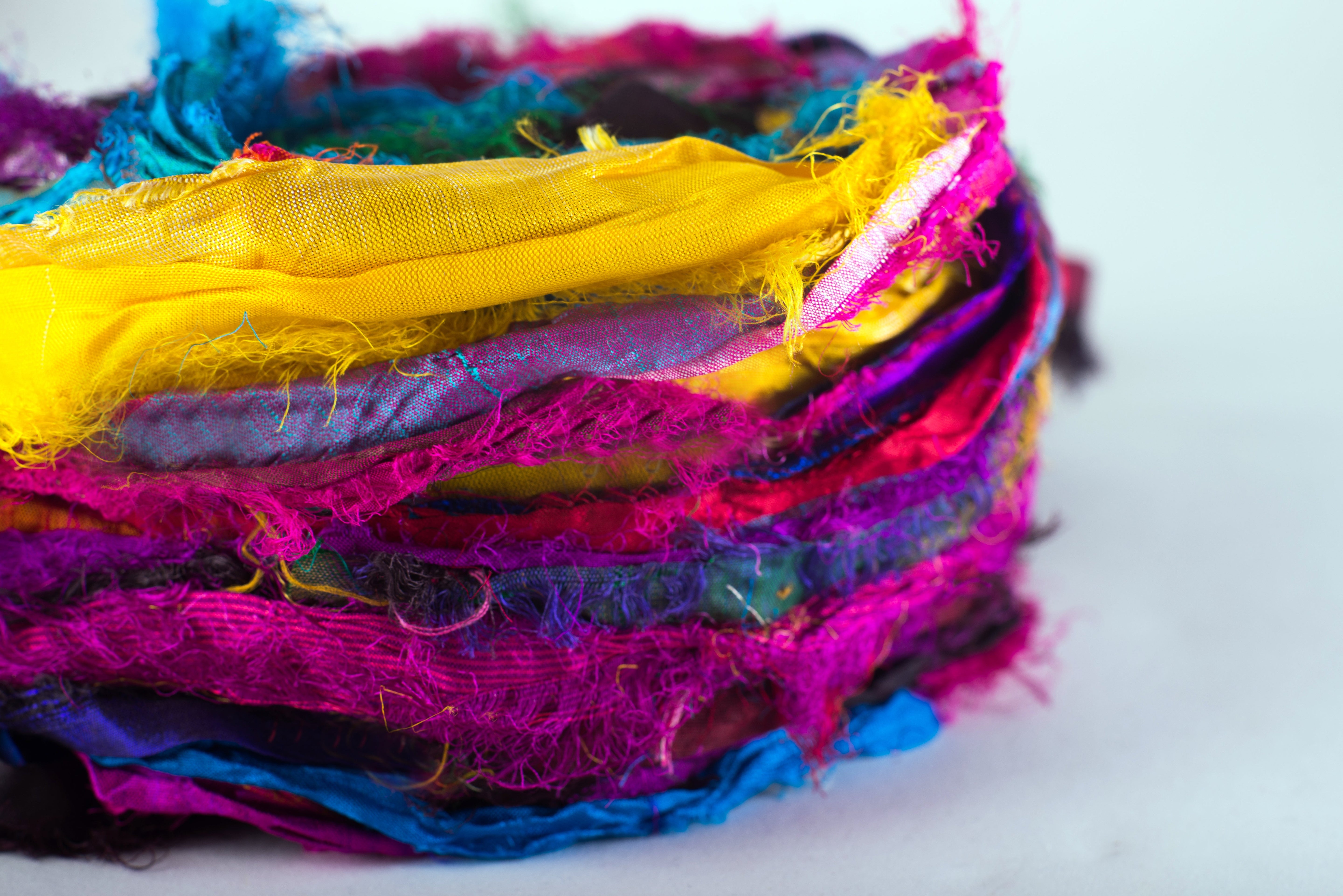 "Nicole's Favorite Ribbon" Recycled Sari Silk "Tibet Jewels"- Perfect for Crafting, Gift Wrap & More