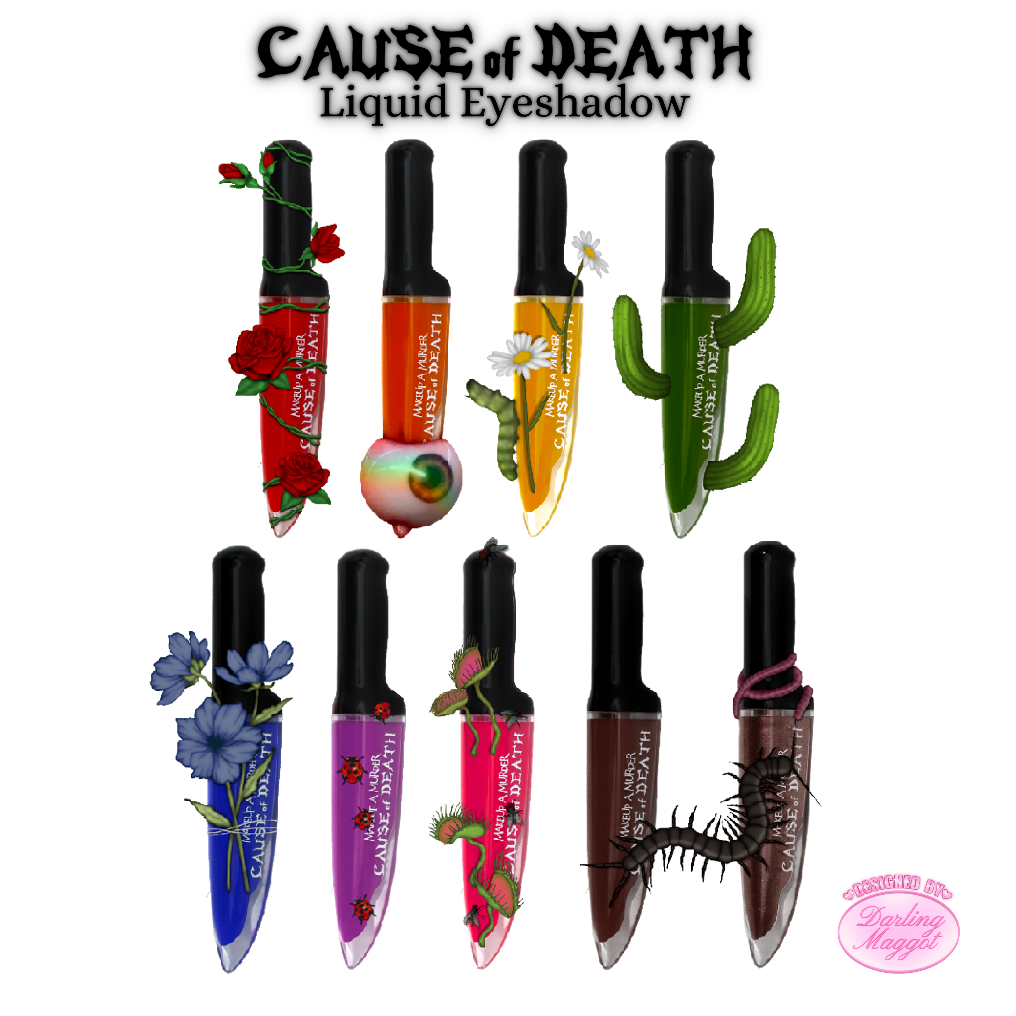 Cause of Death Rainbow Liquid Eyeshadow Collection