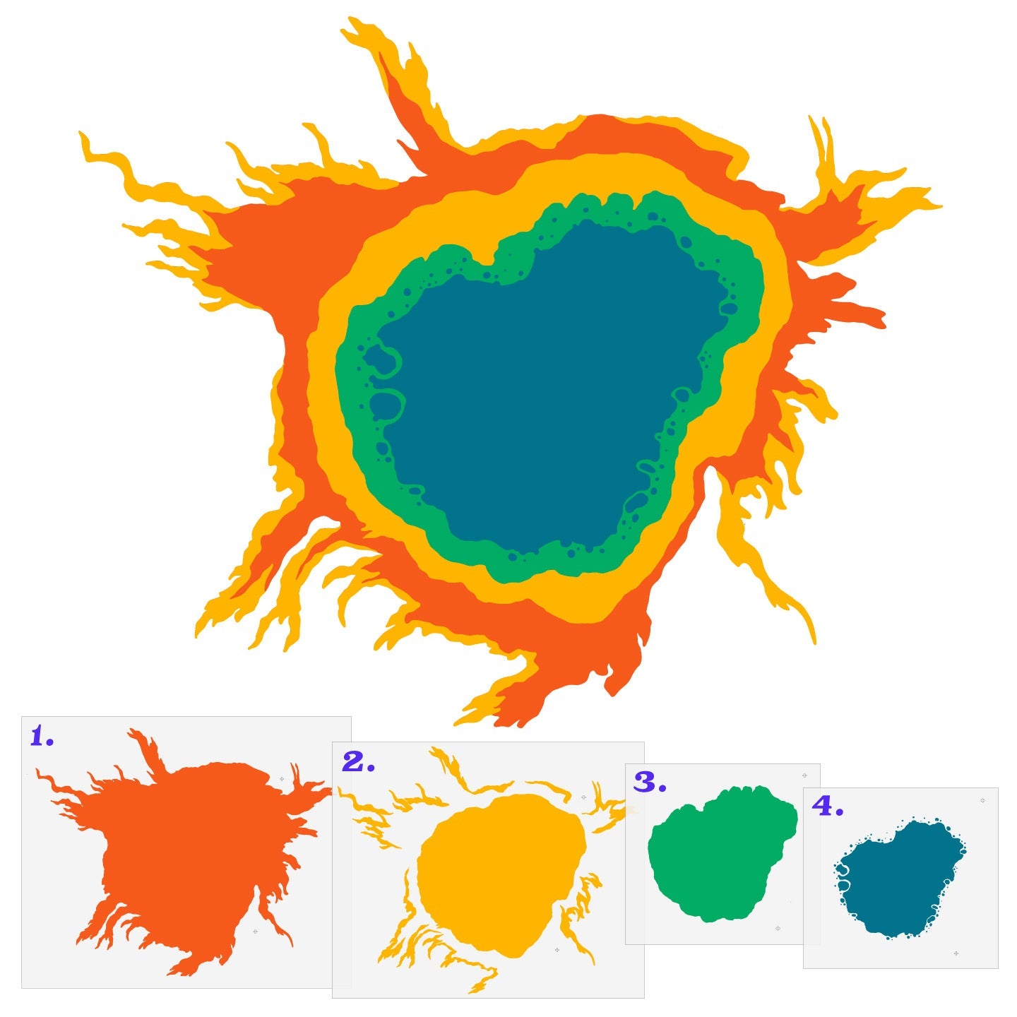 Grand Prismatic Spring Yellowstone Wall Mural Stencil Set