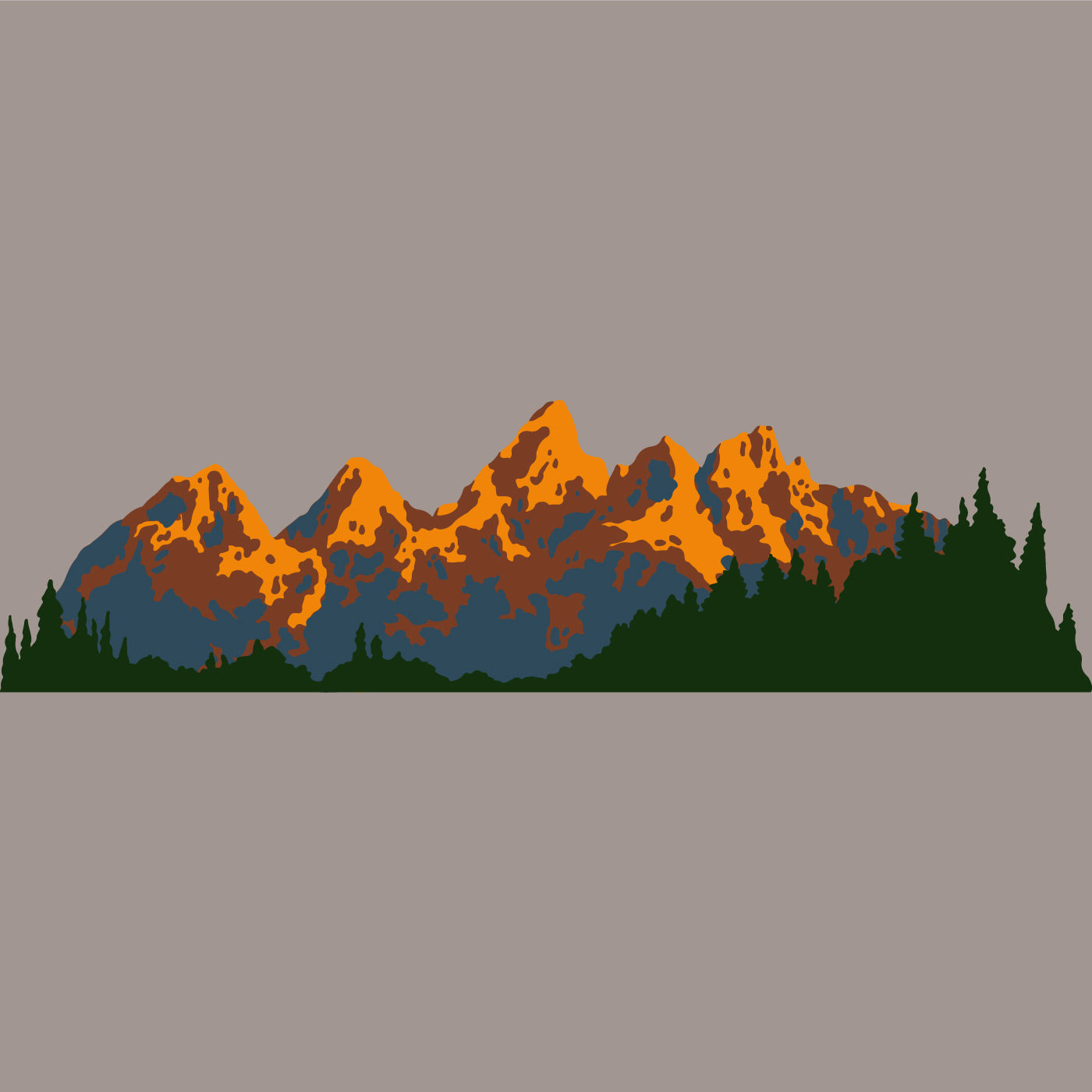 Grand Teton Mountains Wall Mural Stencil Set