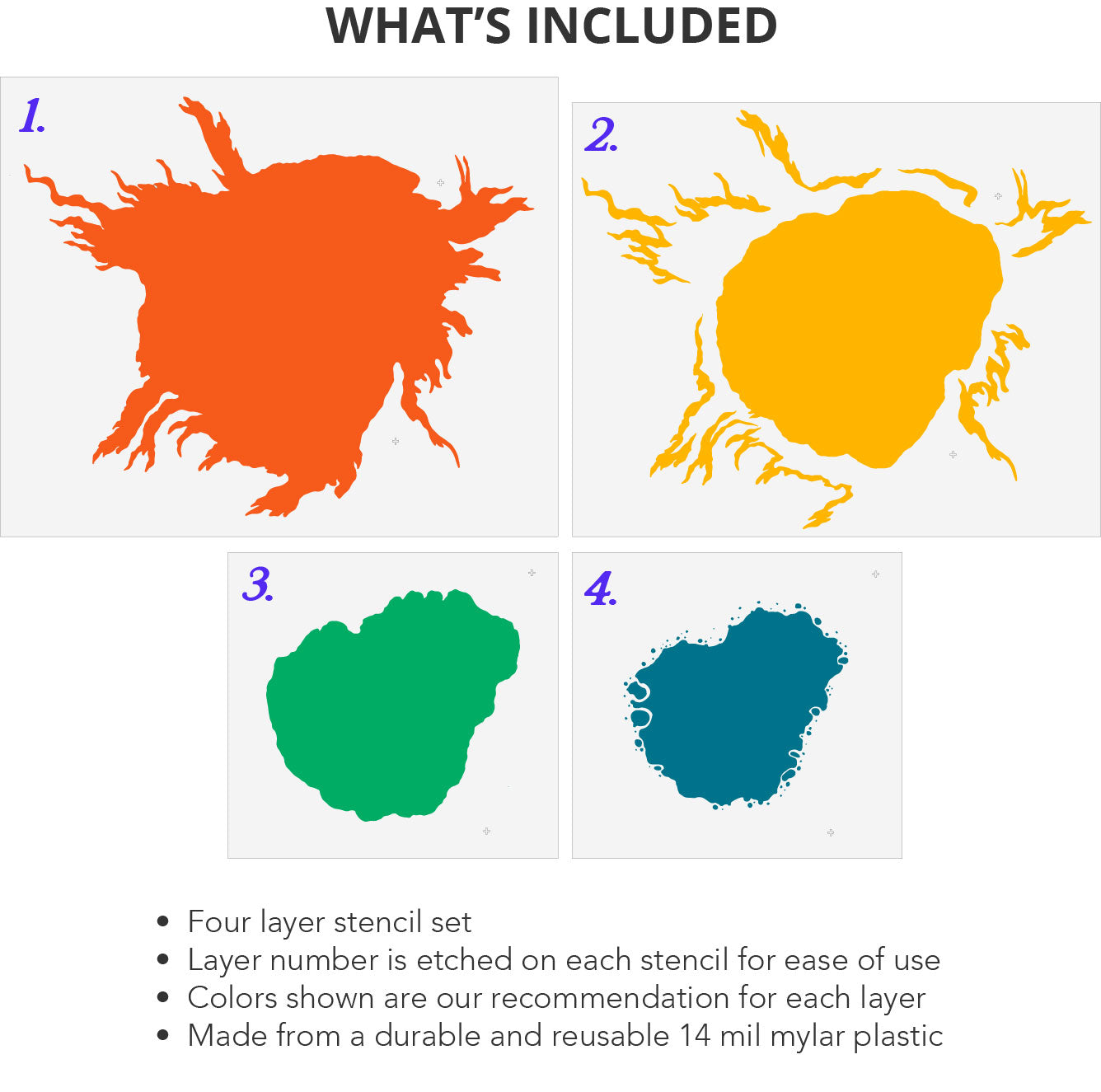 Grand Prismatic Spring Yellowstone Wall Mural Stencil Set