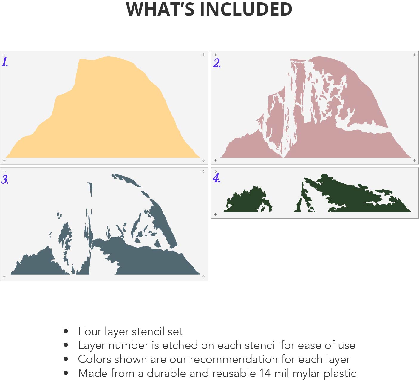 Half Dome Yosemite Wall Mural Stencil Set