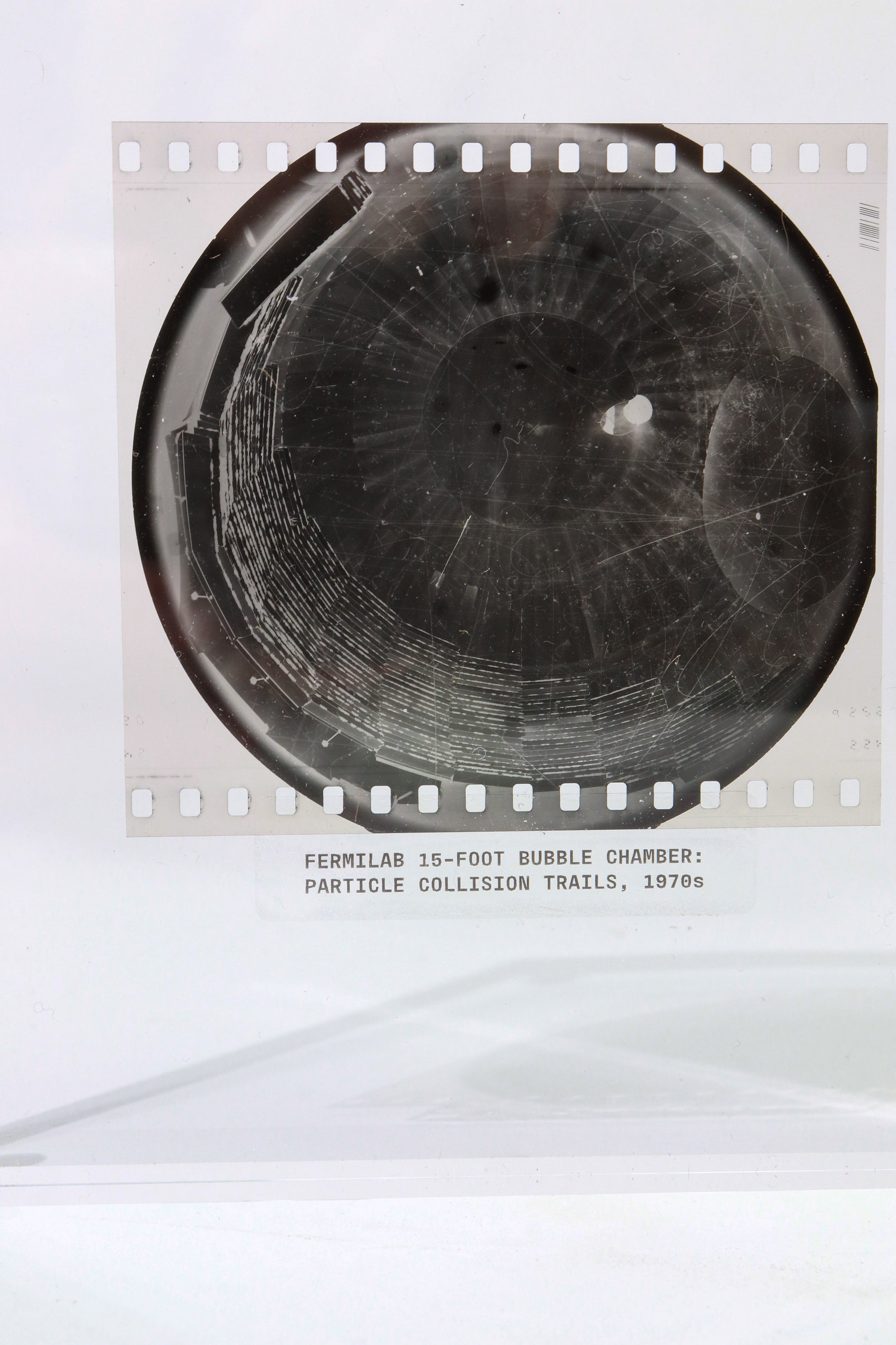 Fermilab Bubble Chamber Particle Collision Photo