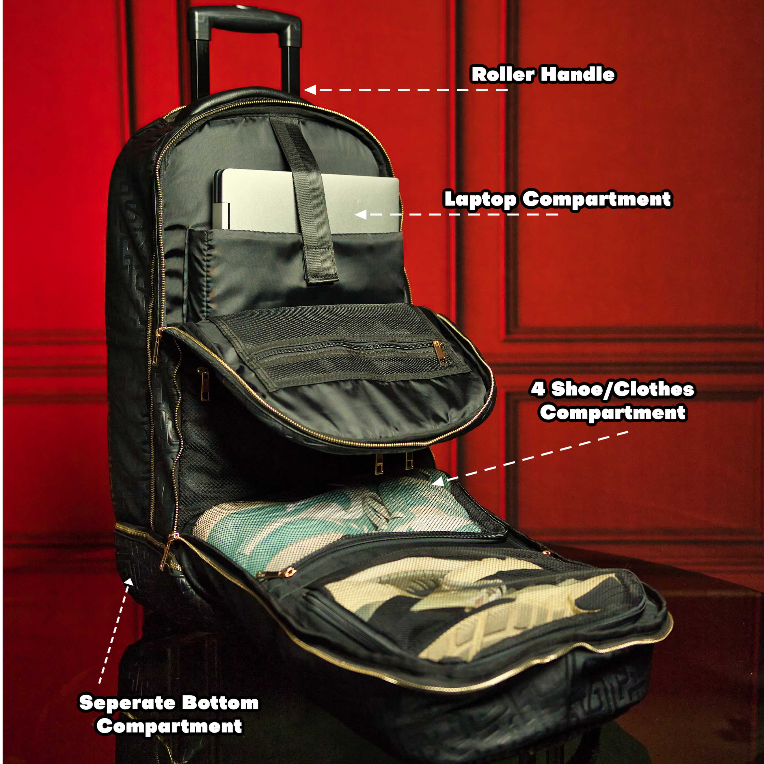 Brown Leather Carry-On Patented Roller Bag (Only 150 Made)