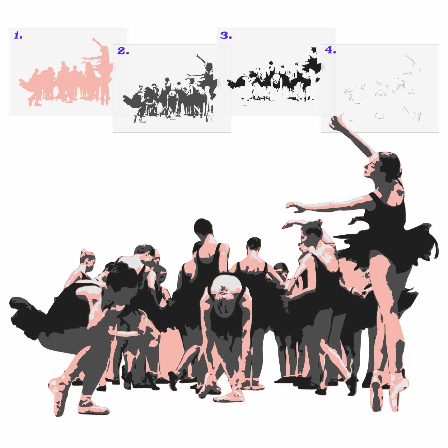 Runaway Ballerinas 4 Layer Stencil Set