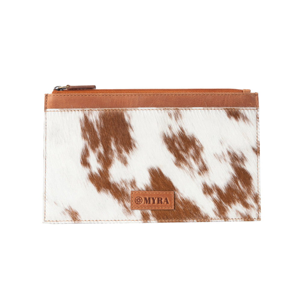 Myra Hayride Hairon Leather Pouch for Women in brown