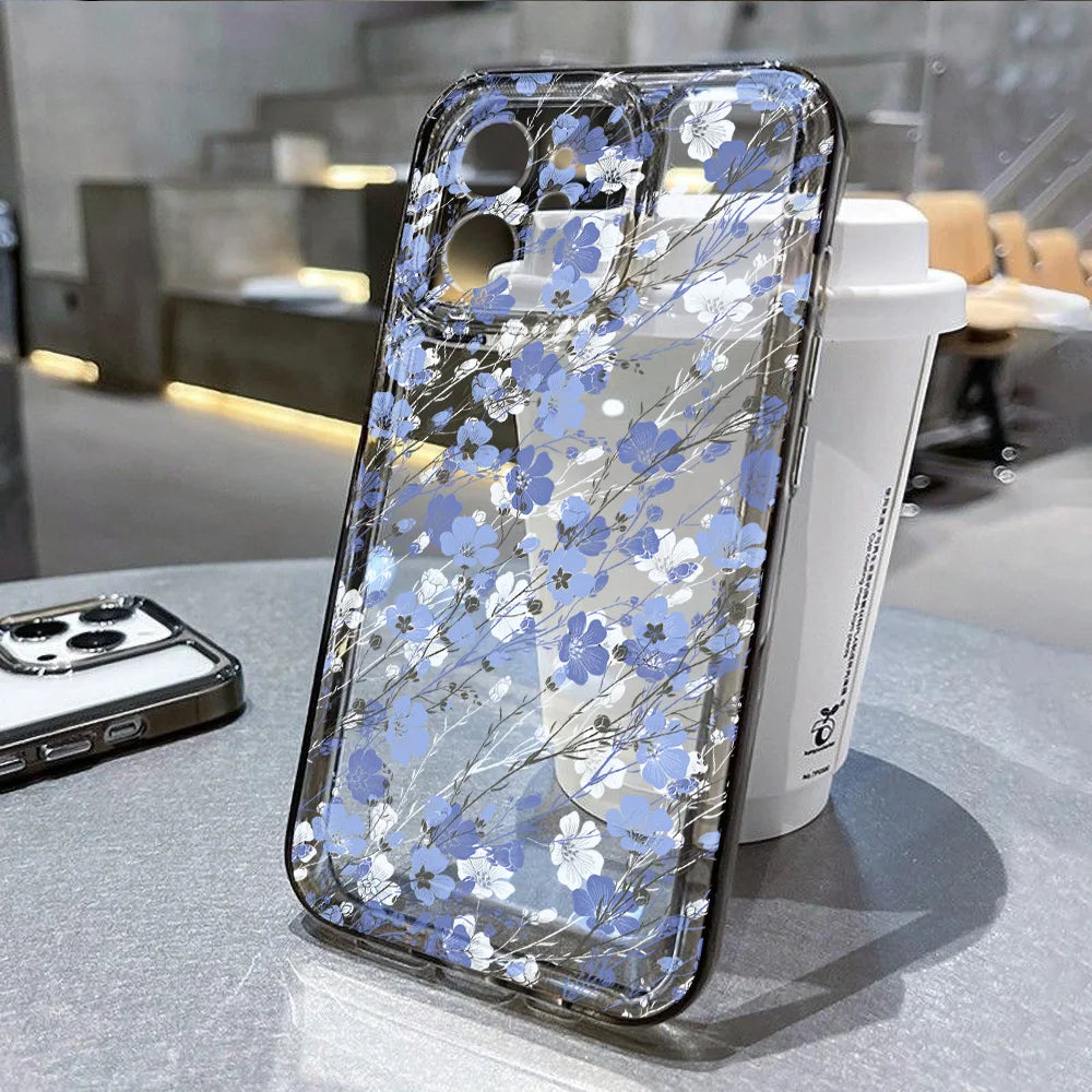 Flower Bumper Transparent Shockproof Phone Case