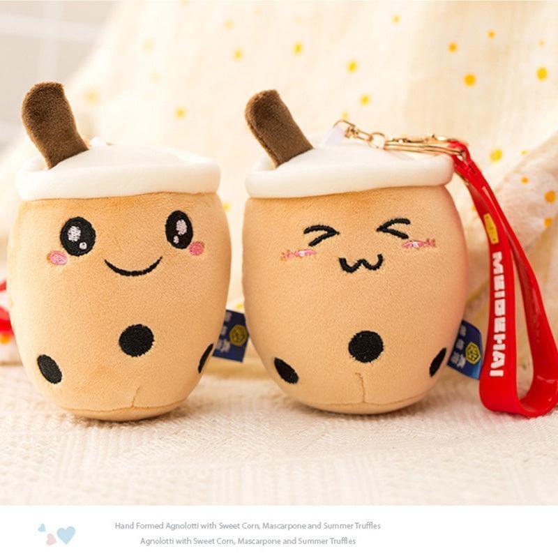 Boba Keychains 3 Pack Cute Fabric Bag Charm Set