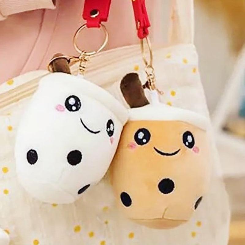 Boba Keychains 3 Pack Cute Fabric Bag Charm Set