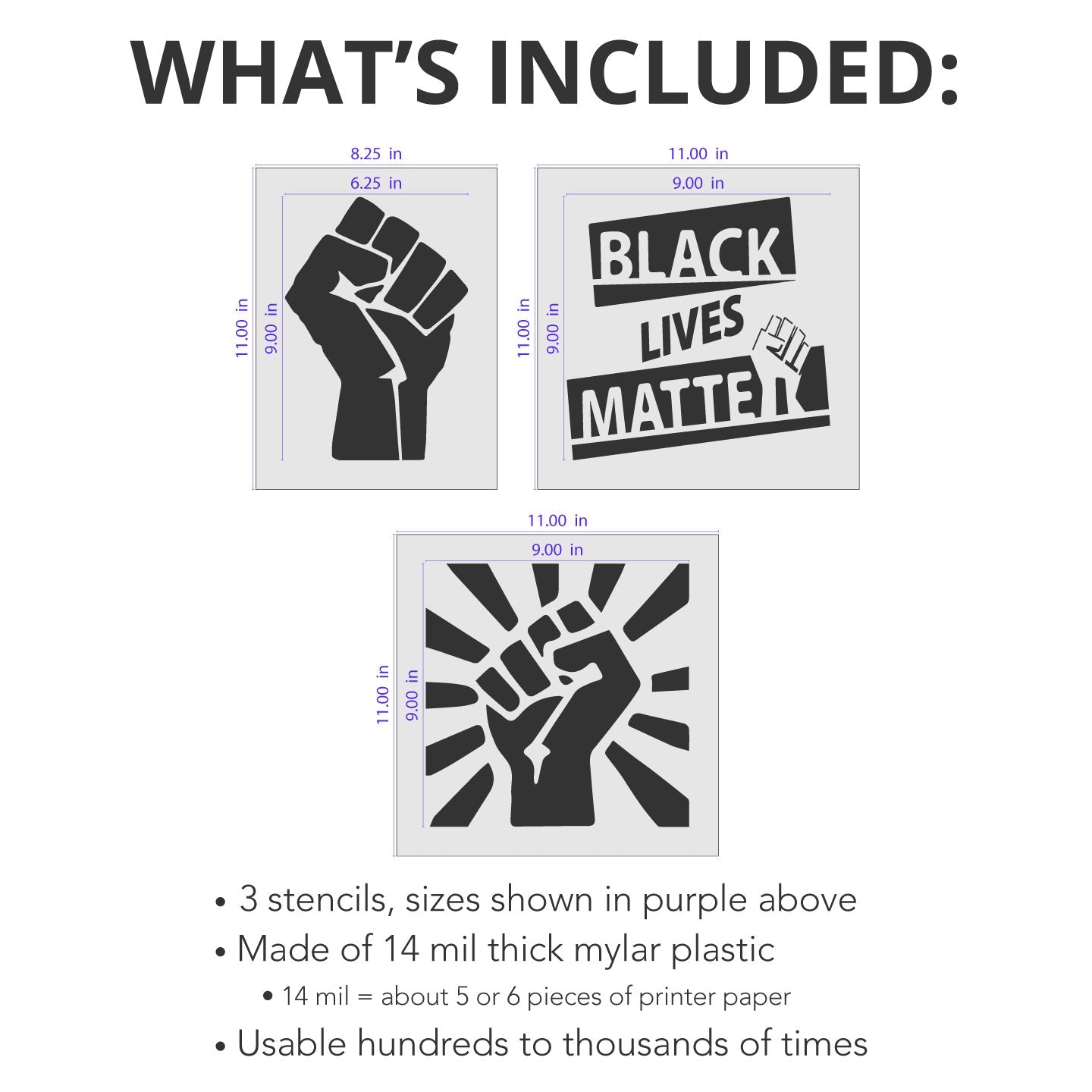 BLM Fist Stencil Set