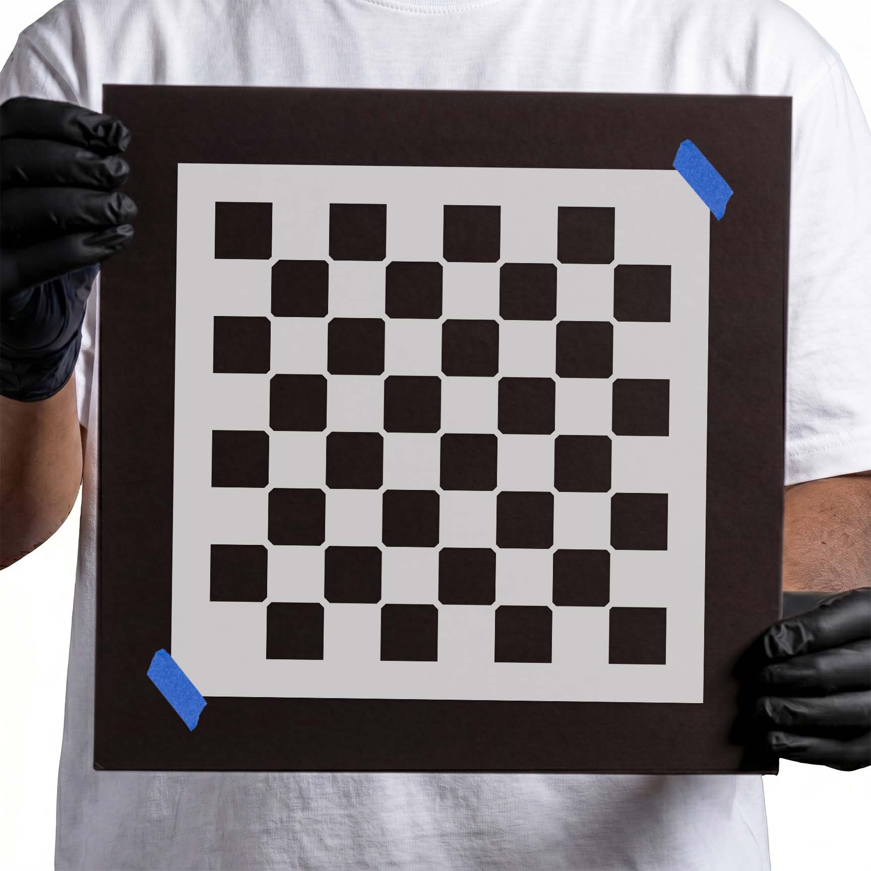 Checkerboard 10x10 Squares Stencil