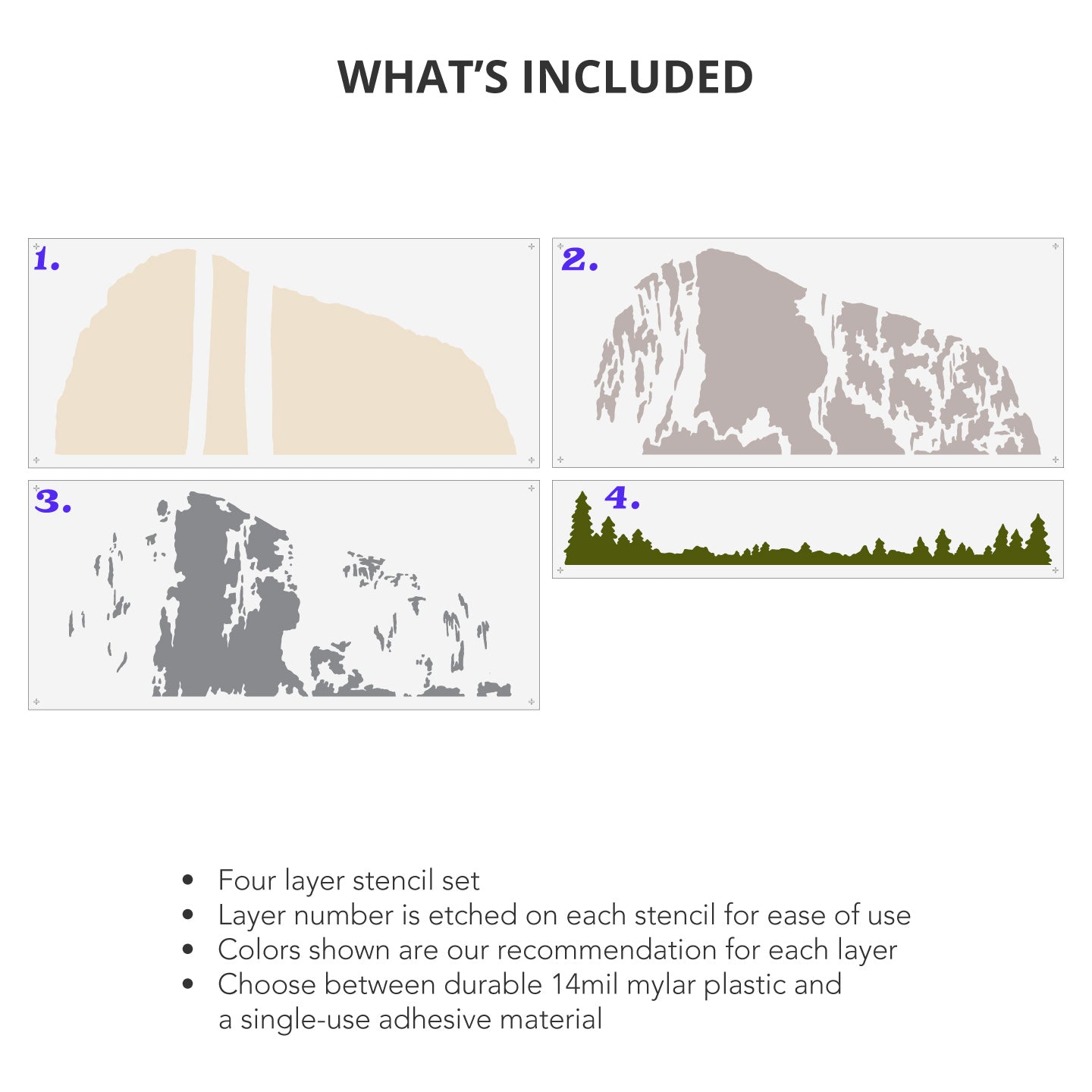 El Capitan Yosemite Wall Mural Stencil Set