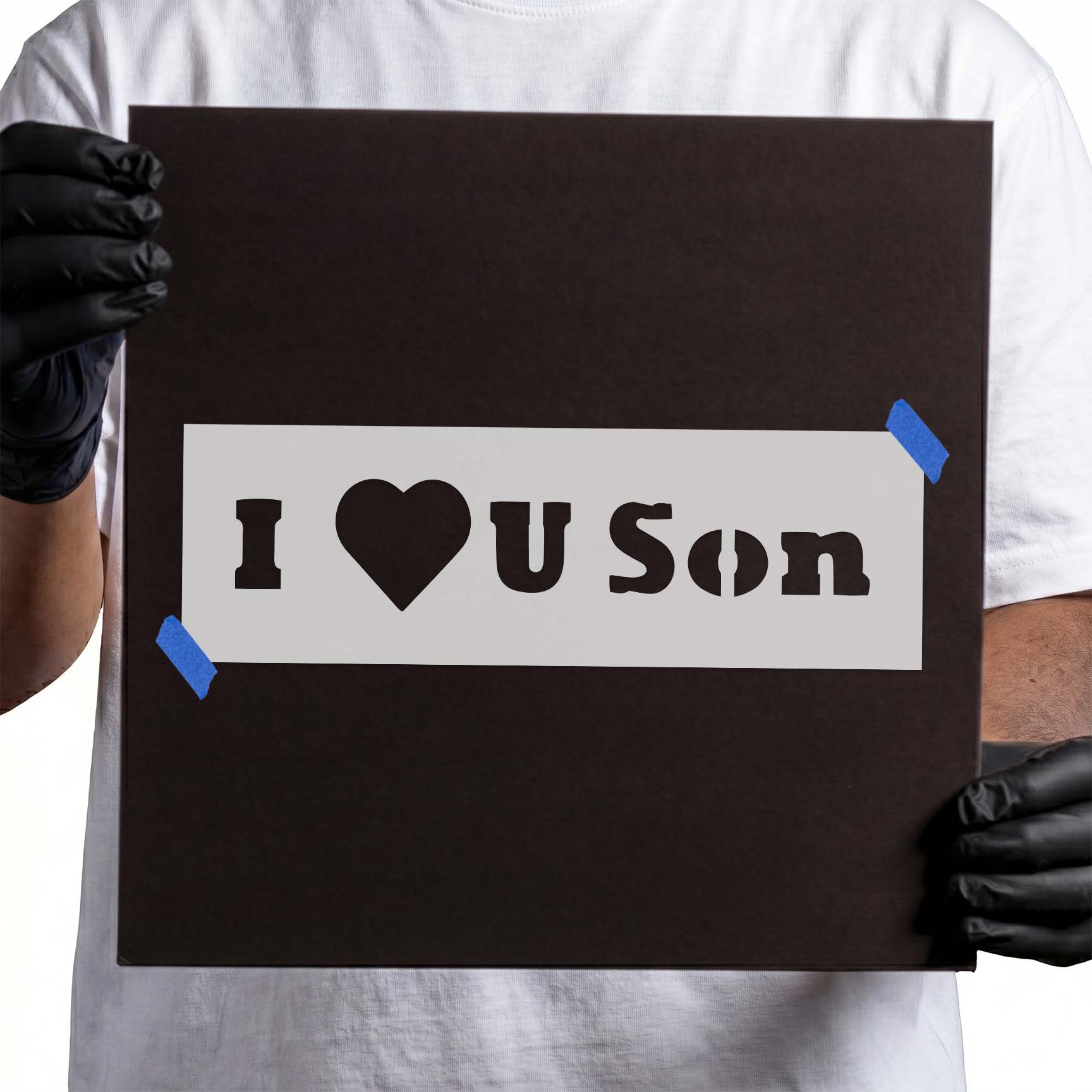 I Heart You Son Stencil