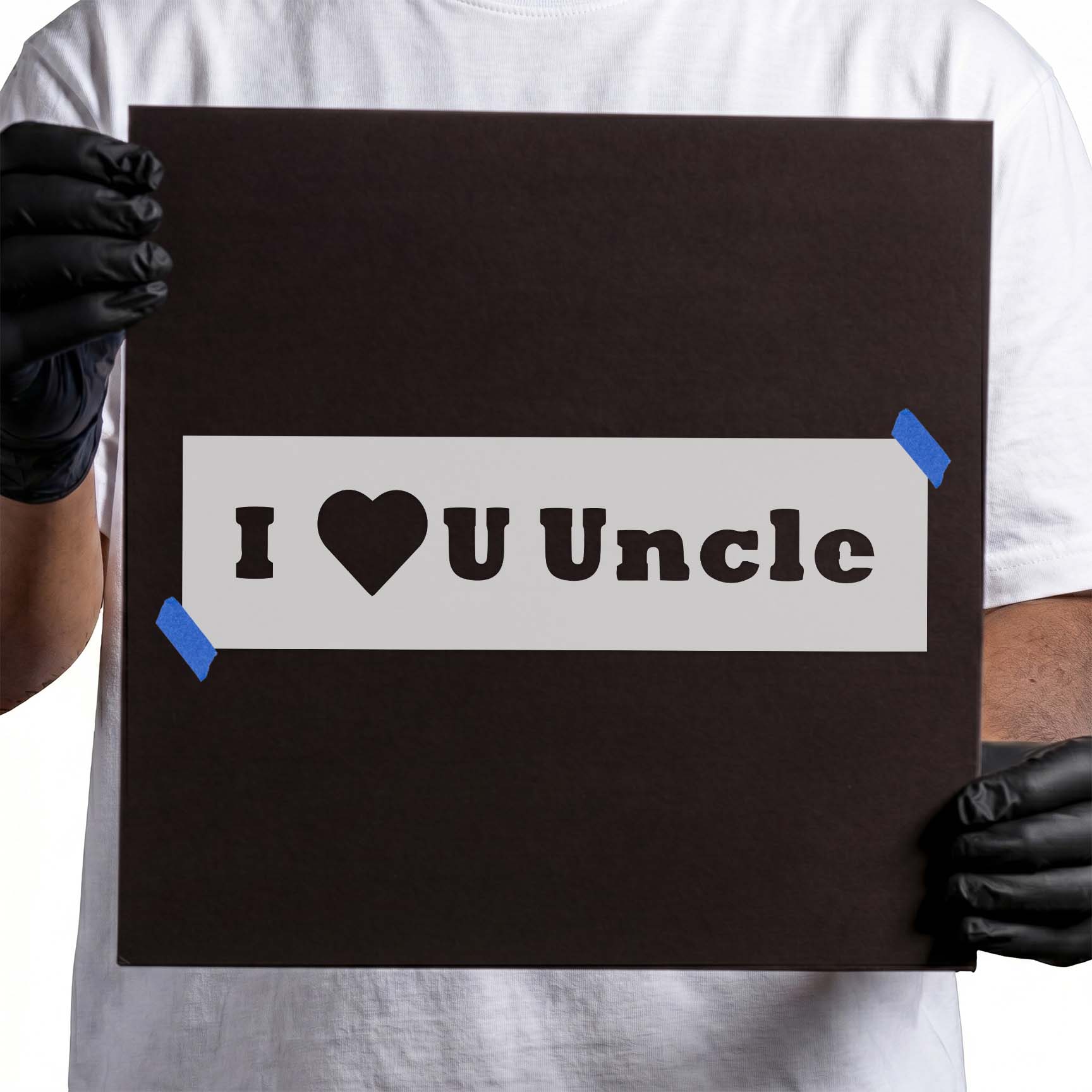 I Heart You Uncle Stencil