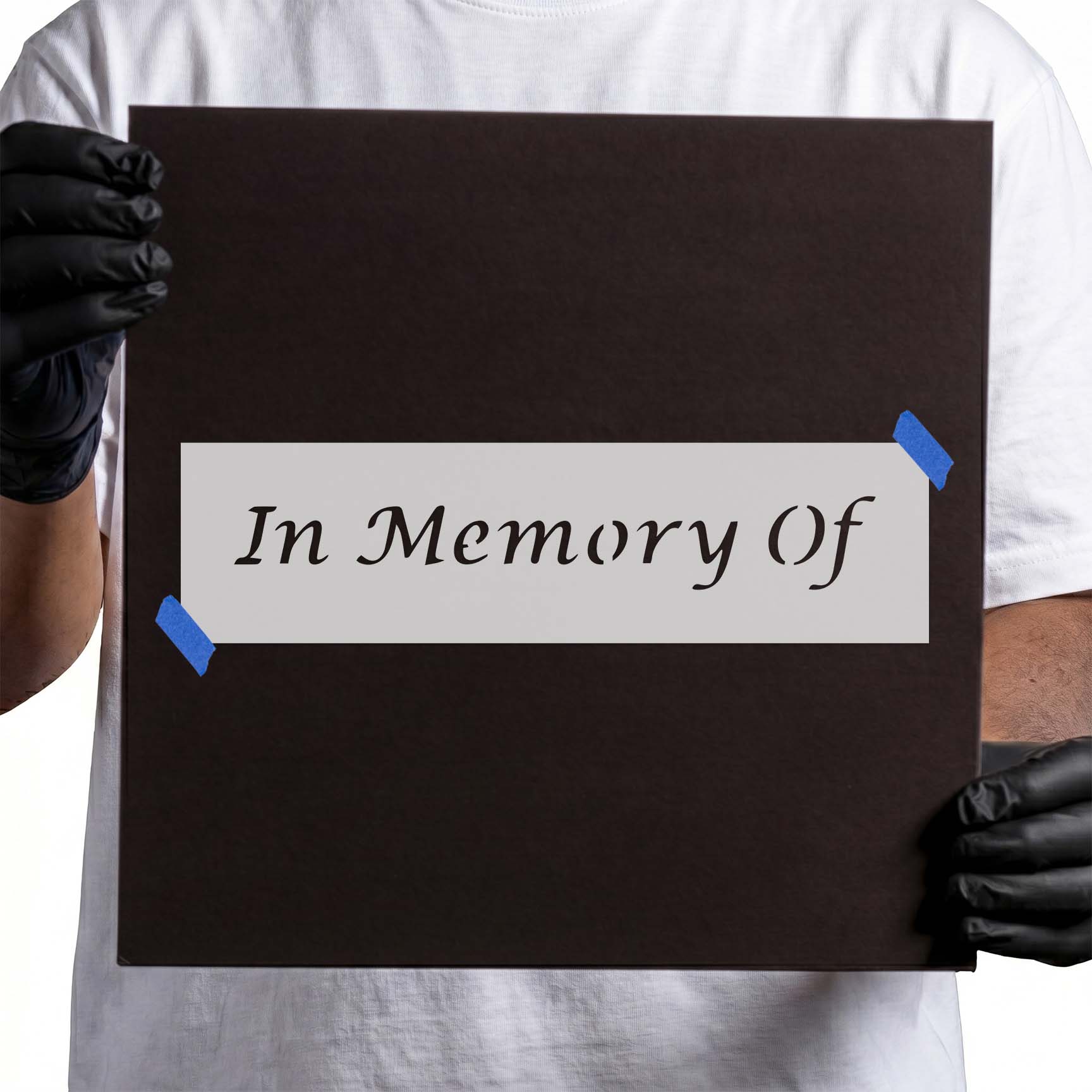 In Memory of Text Stencil