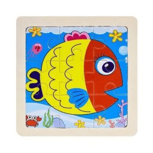 Intelligence Kids Toy Wooden 3D Puzzle Tangram for Children Baby Cartoon Animal , Traffic Puzzles Educational Learning Toys