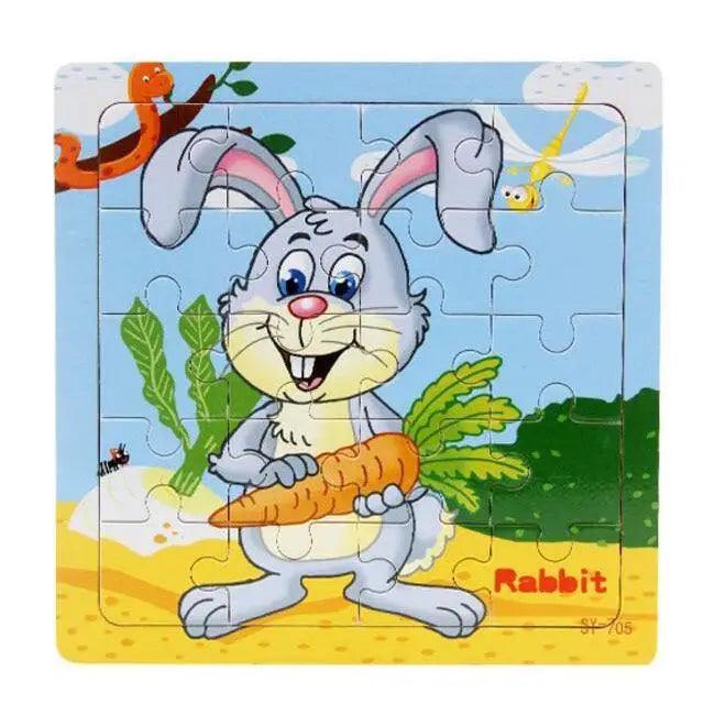 Kids Puzzle Toy Animals and Vehicle Wooden Puzzles Jigsaw Baby Educational Learning Toys for Children Gift