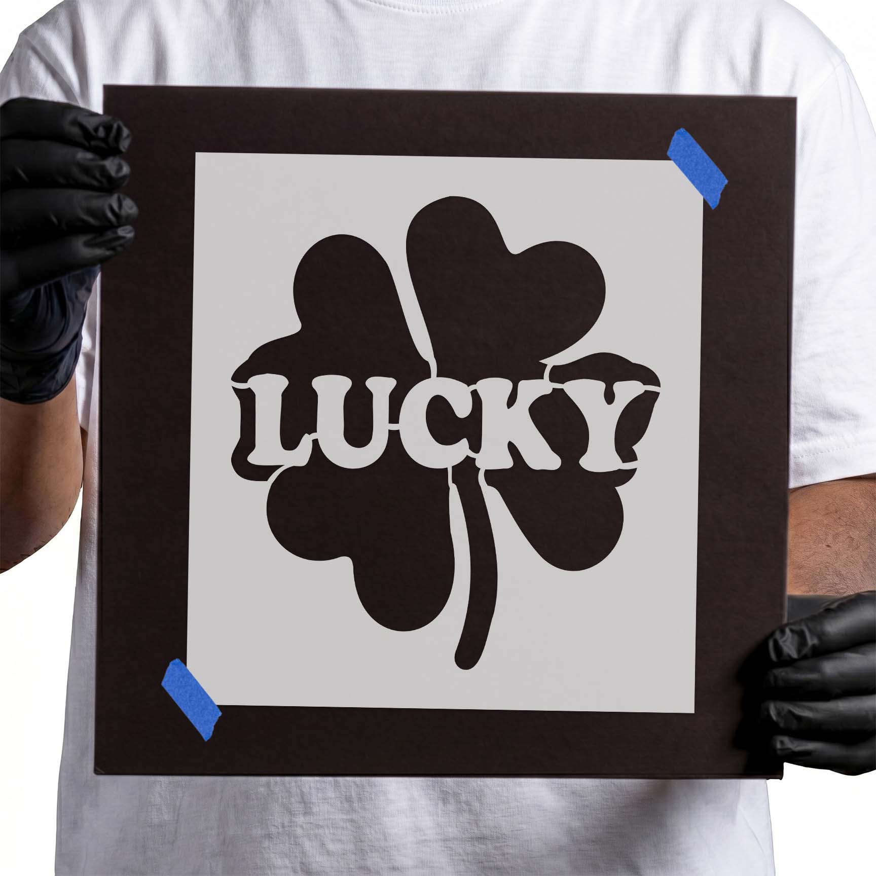Lucky Four Ceaf Clover Stencil