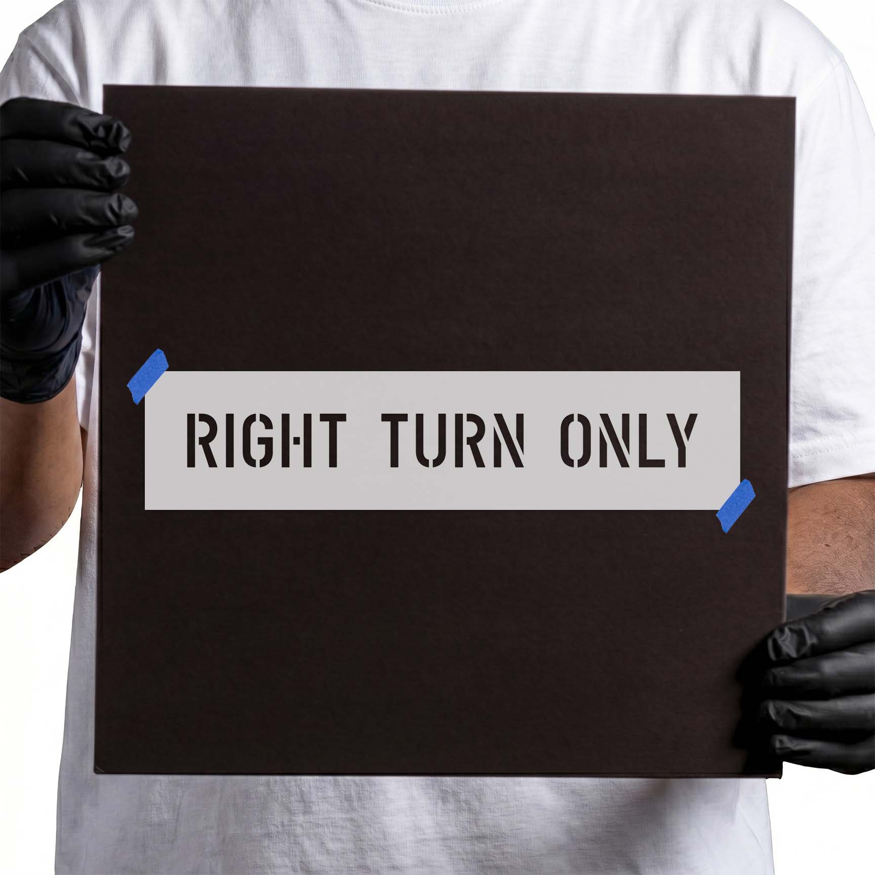 Right Turn Only Parking Sign Stencil