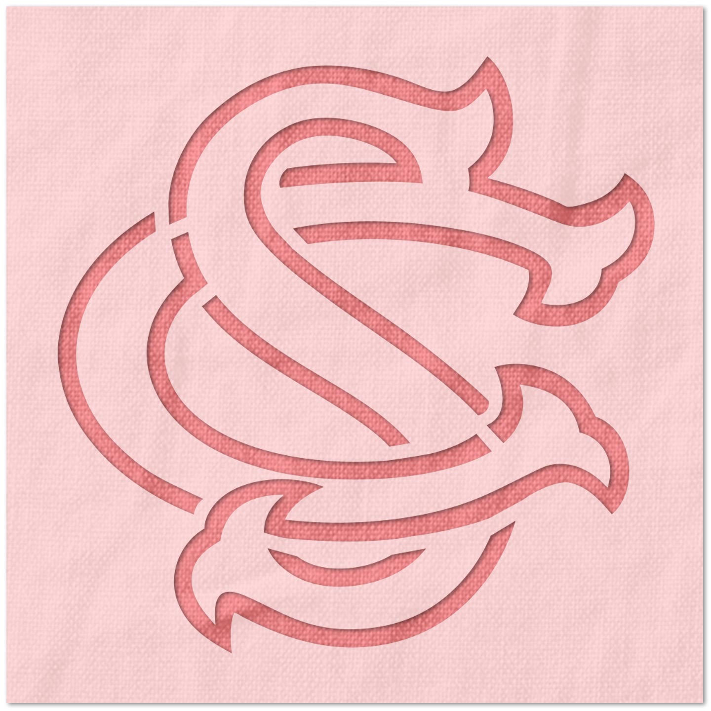 South Carolina Gamecocks Interlocking SC Baseball Logo Stencil