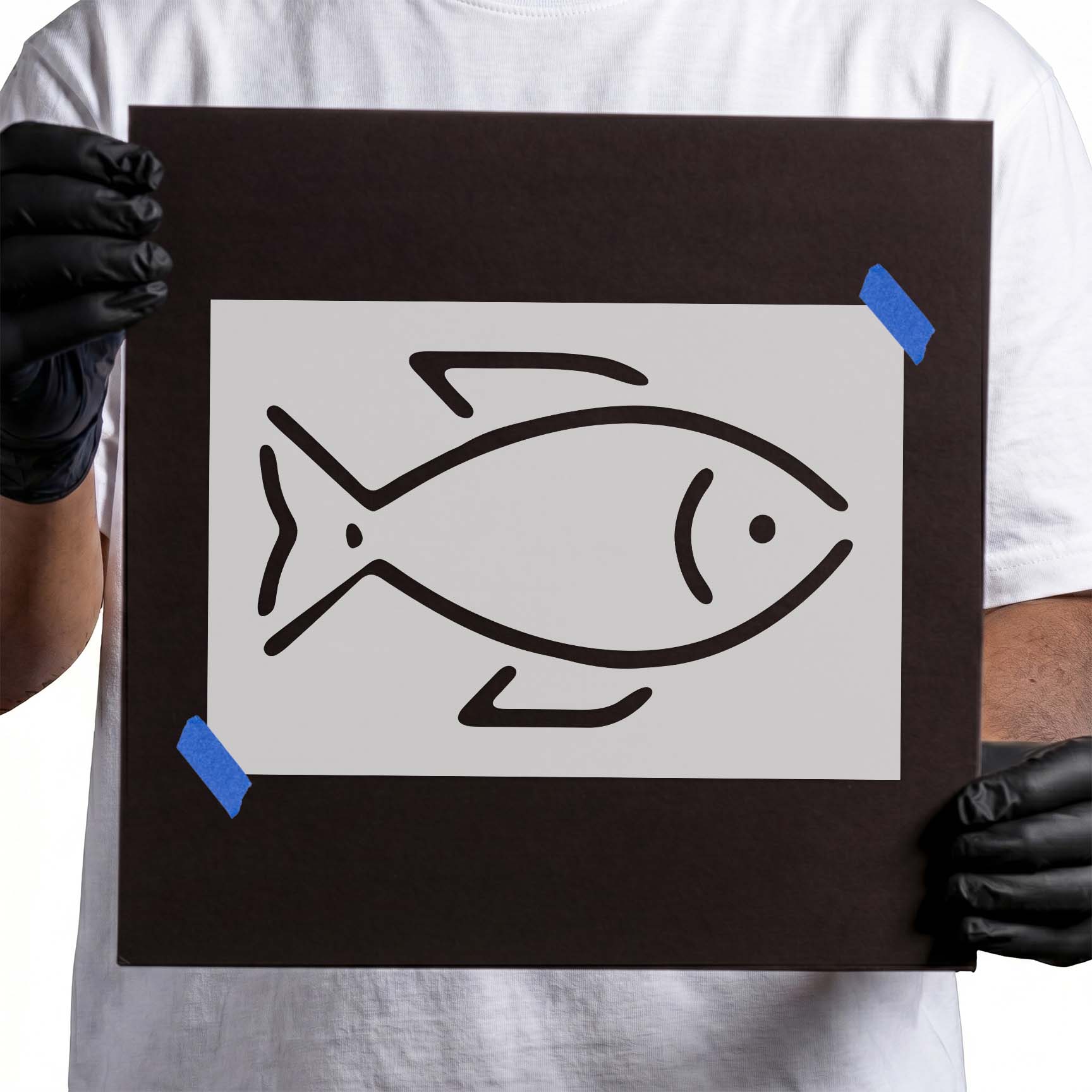 Simple Fish Profile Stencil