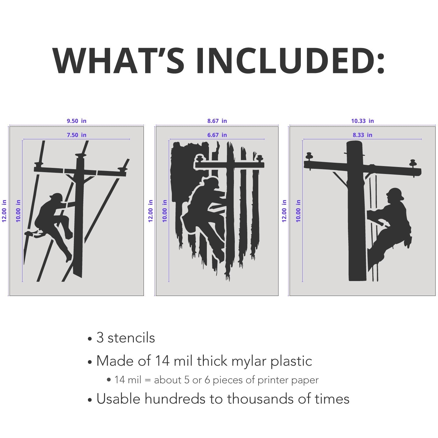 Power Lineman Stencil Set