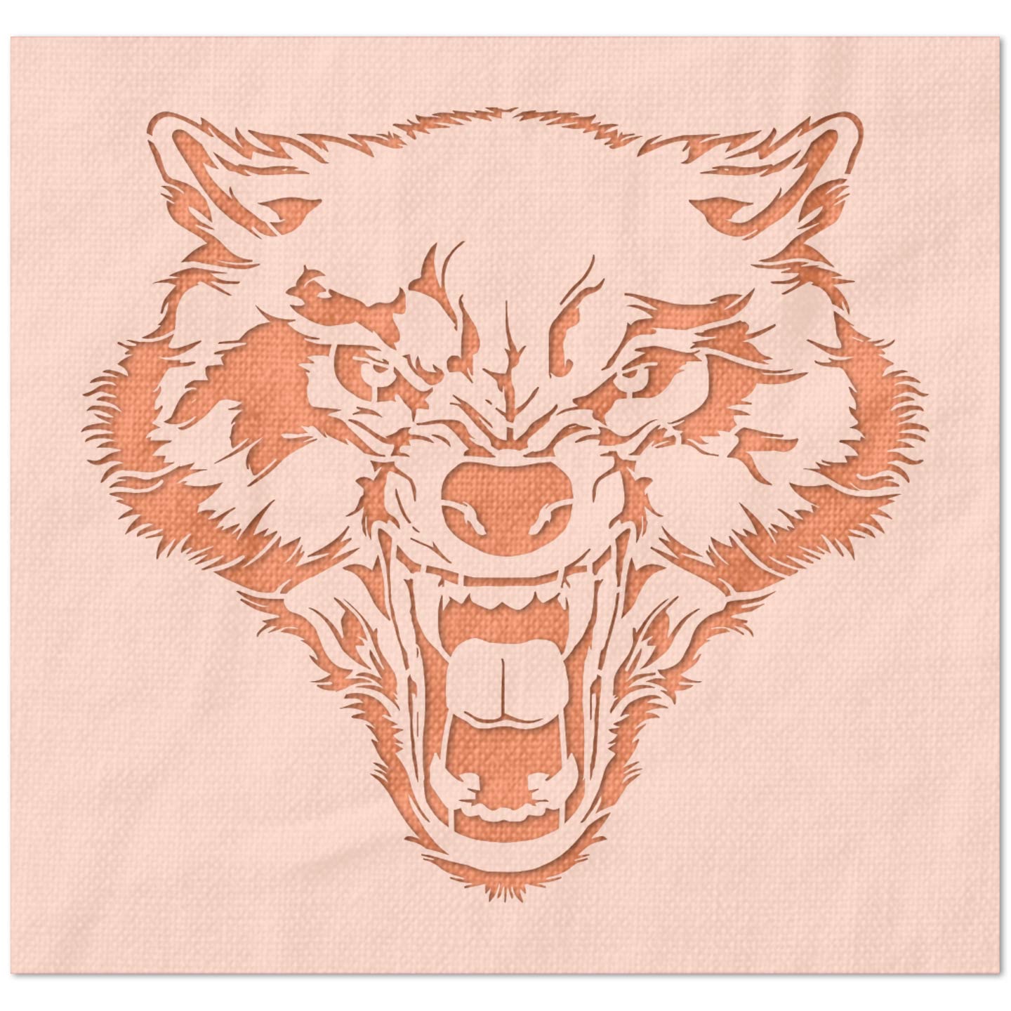 Growling Wolf Stencil